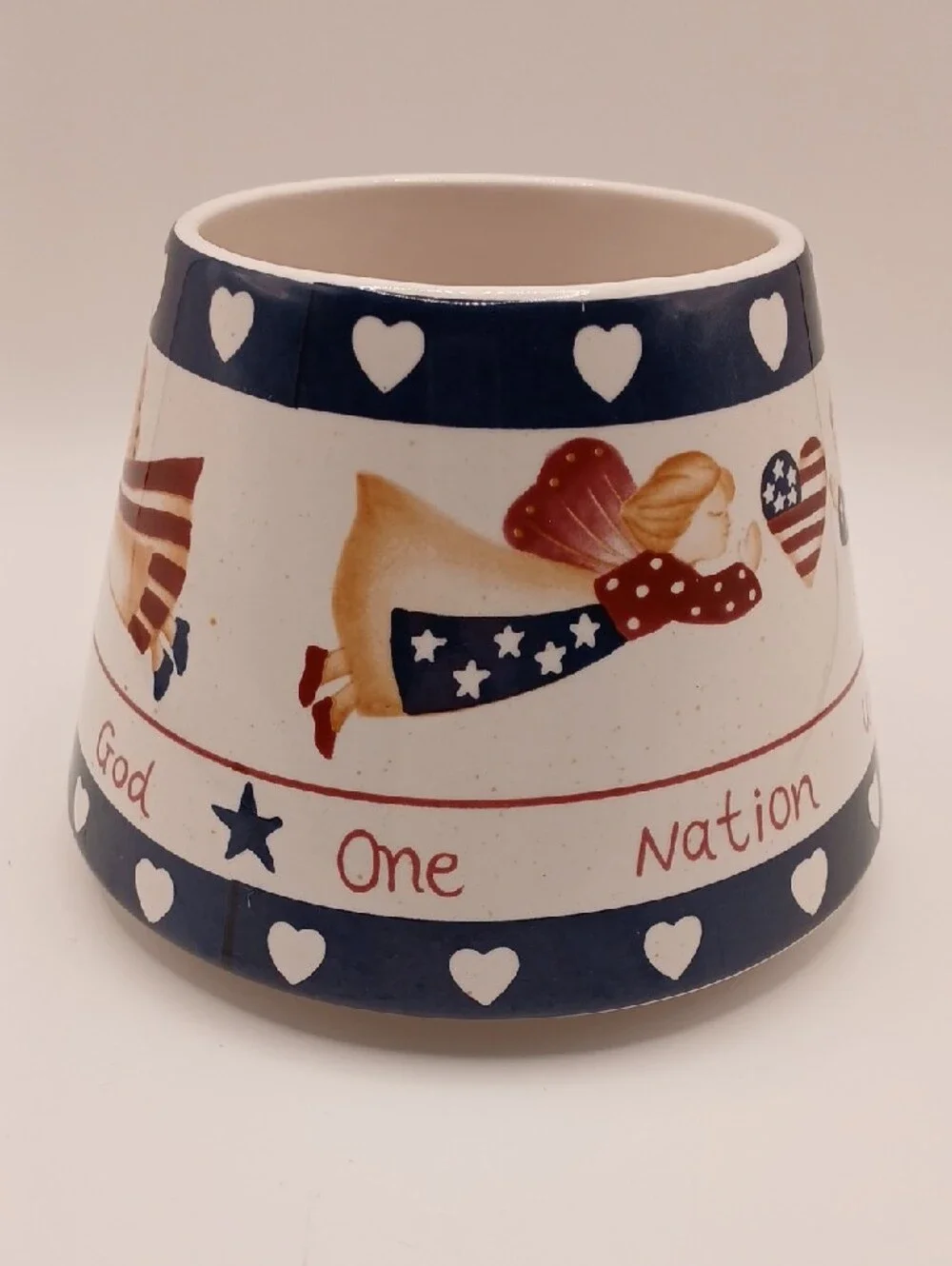 Home Interiors Patriotic Angel Ceramic Candle Shade Topper